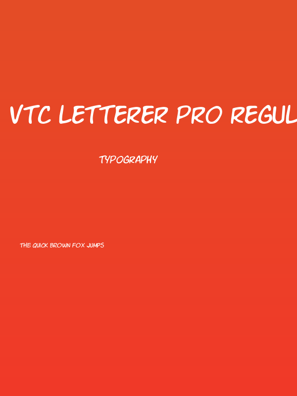 VTC Letterer Pro Regular Poster