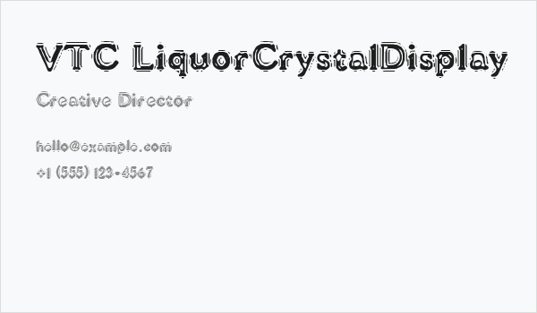 VTC LiquorCrystalDisplay Business Card