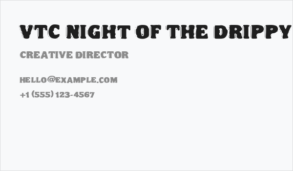 VTC Night Of The Drippy Dead FatCaps Business Card