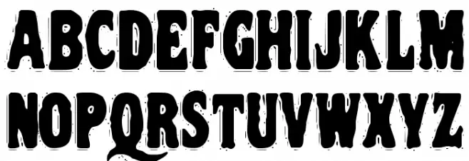 VTC Night Of The Drippy DeadCaps Schriftart Kleinbuchstaben