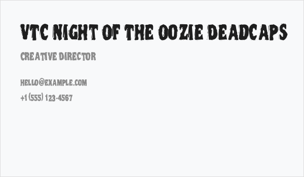 VTC Night Of The Oozie DeadCaps Business Card