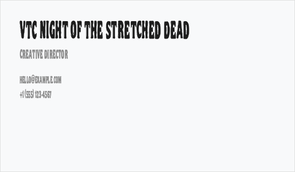 VTC Night Of The Stretched Dead Business Card