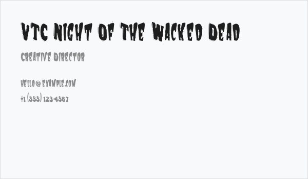 VTC Night Of The Wacked Dead Business Card