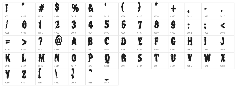 VTC NightOfTheDeadCorruptCaps Character Map