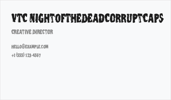 VTC NightOfTheDeadCorruptCaps Business Card