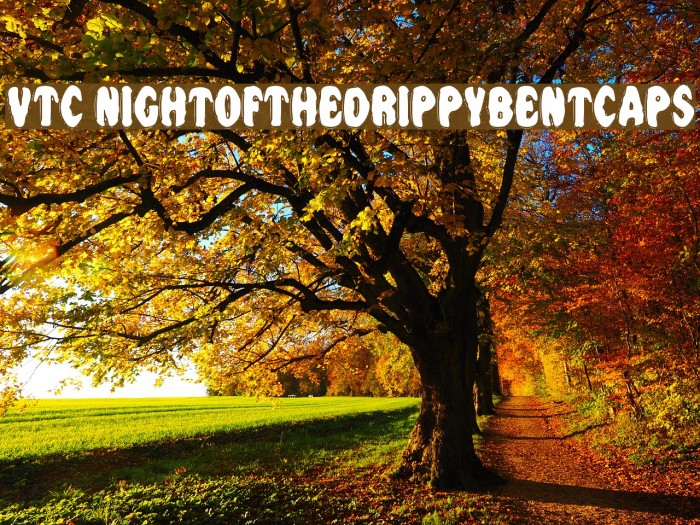 VTC NightOfTheDrippyBentCaps Font examples