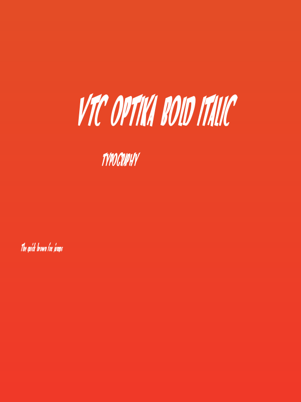 VTC Optika Bold Italic Poster