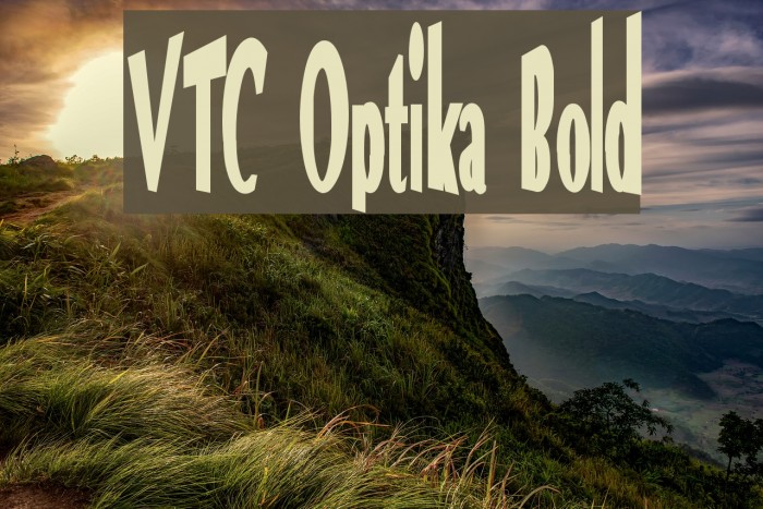 VTC Optika Bold Font examples
