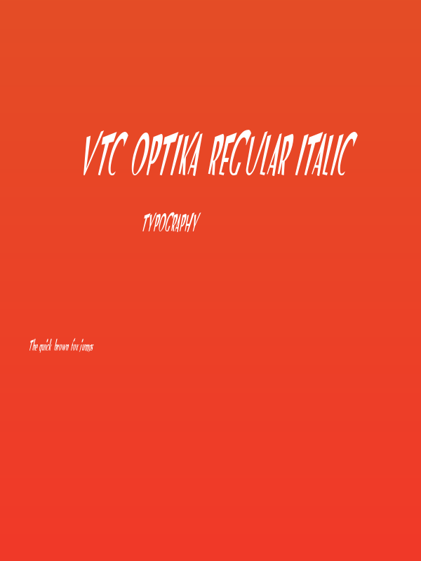 VTC Optika Regular Italic Poster