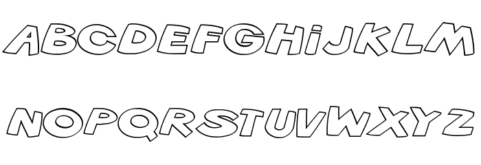 VTC ScreamItLoud Outline Italic Font LOWERCASE