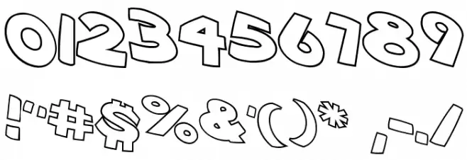 VTC ScreamItLoud Outline Font OTHER CHARS