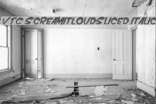 VTC ScreamItLoudSliced Italic Font examples