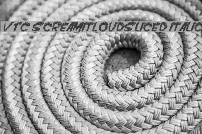 VTC ScreamItLoudSliced Italic Font examples