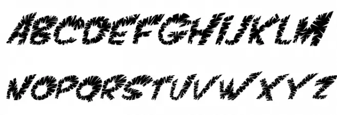 VTC ScreamItLoudSliced Italic Schriftart Groß