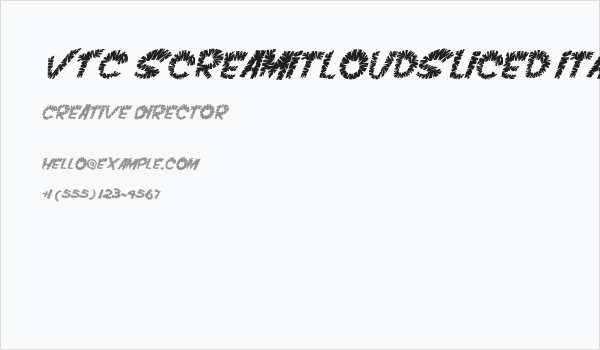VTC ScreamItLoudSliced Italic Business Card