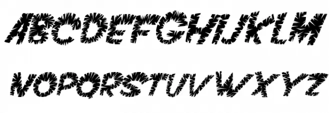 VTC ScreamItLoudSliced Italic Font LOWERCASE