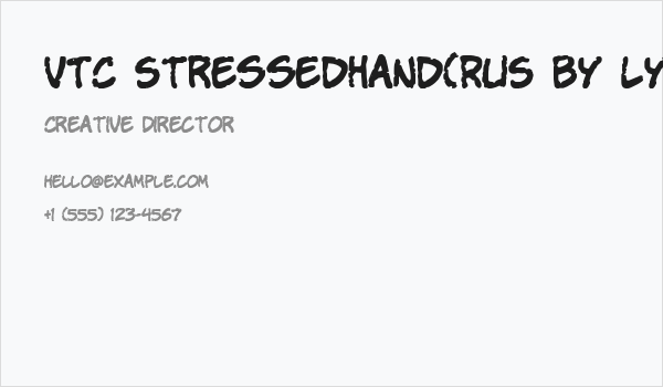VTC StressedHand(RUS BY LYAJKA) Business Card