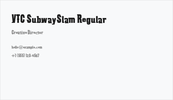 VTC SubwaySlam Regular Business Card