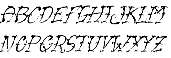 VTC-SumiSlasherOne Italic Font LOWERCASE