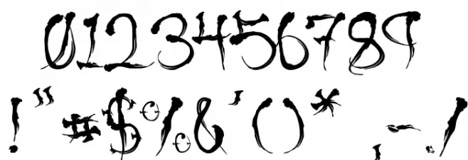 VTC SumiSlasherOneJitteryBasterd Font OTHER CHARS