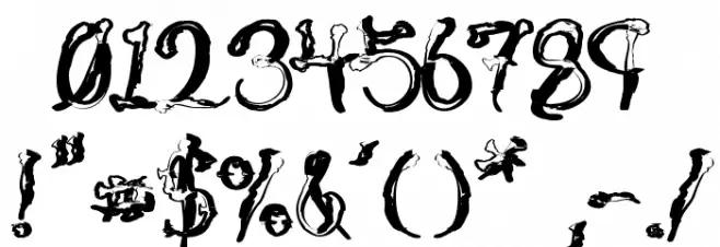 VTC-SumiSlasherOneSkinnedRaw Font OTHER CHARS