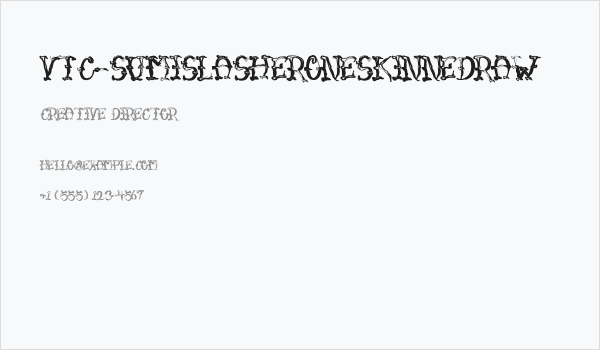 VTC-SumiSlasherOneSkinnedRaw Business Card