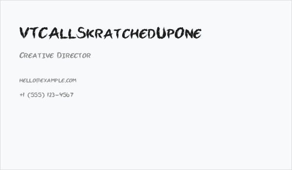VTCAllSkratchedUpOne Business Card