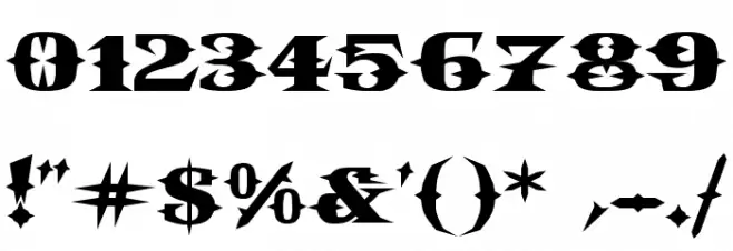 VTCBelialsBlade Regular Font OTHER CHARS