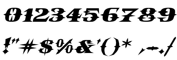 VTCBelialsBladeItalic Font OTHER CHARS