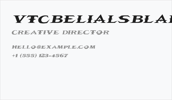 VTCBelialsBladeItalic Business Card