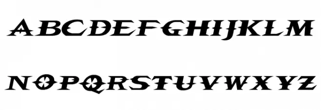 VTCBelialsBladeItalic Schriftart Kleinbuchstaben