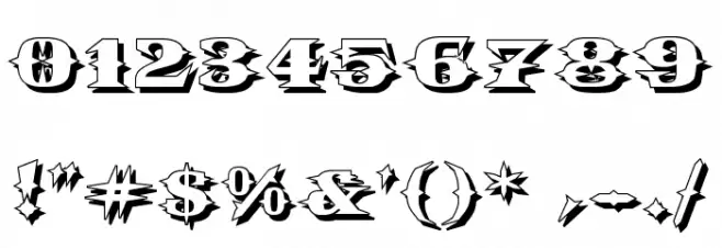 VTCBelialsBladeShadow Font OTHER CHARS