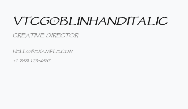 VTCGoblinHandItalic Business Card
