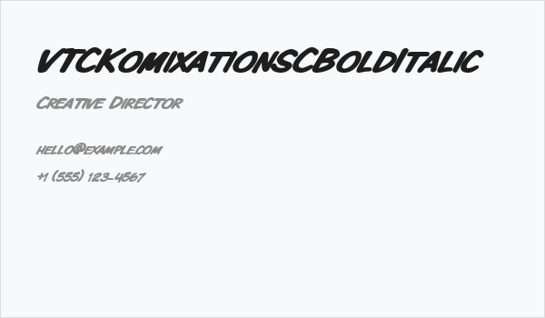VTCKomixationSCBoldItalic Business Card