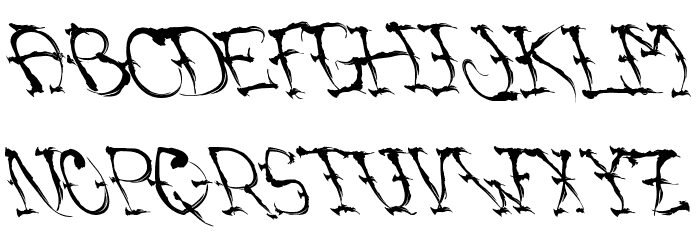 VTCSumiSlasherOnePunchDrunk Font LOWERCASE