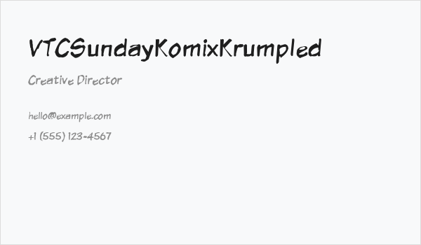 VTCSundayKomixKrumpled Business Card