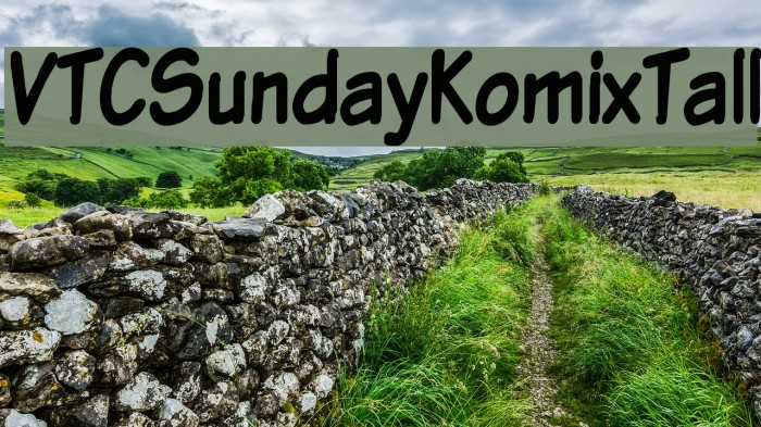 VTCSundayKomixTall Font examples