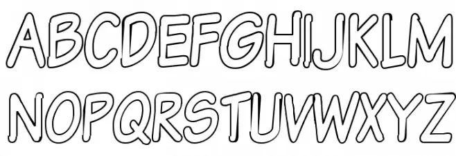 VTCSundayKomixTallOutline Schriftart Groß