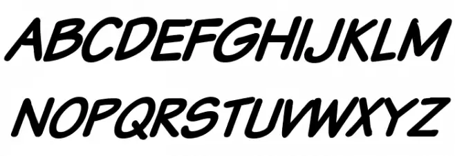 VTCSundaykomixBoldItalic Font Litere mari