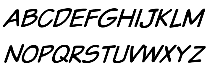 VTCSundaykomixcapsItalic Font LOWERCASE