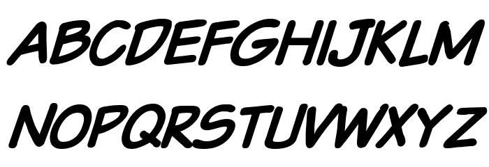 VTCSundaykomixcapsboldItalic Font LOWERCASE