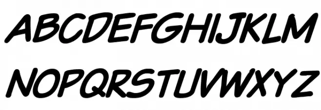 VTCSundaykomixcapsboldItalic Schriftart Kleinbuchstaben