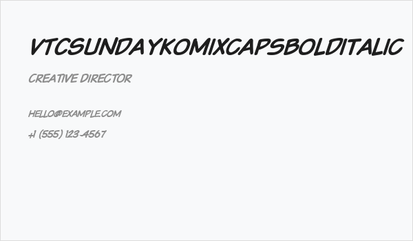 VTCSundaykomixcapsboldItalic Business Card