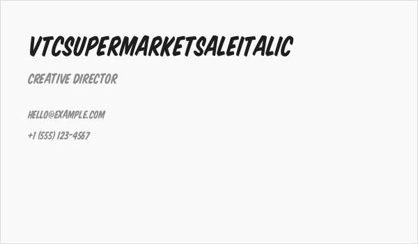 VTCSuperMarketSaleItalic Business Card