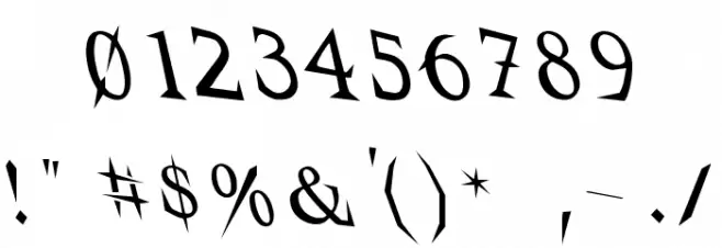 VTCSwitchbladeRomanceDrunk Font OTHER CHARS