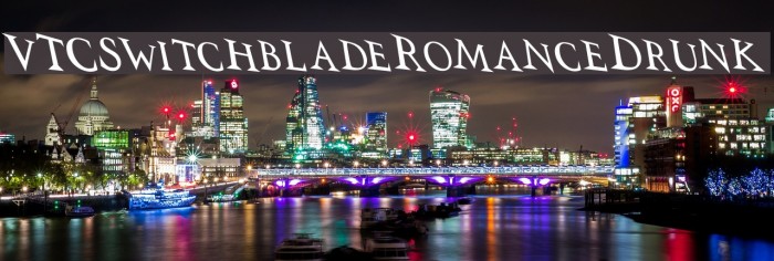 VTCSwitchbladeRomanceDrunk Font examples