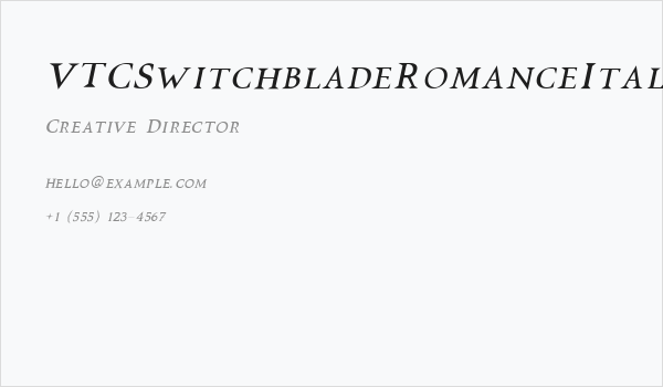 VTCSwitchbladeRomanceItalic Business Card