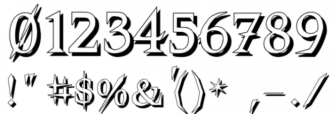 VTCSwitchbladeRomanceShadowed Font OTHER CHARS