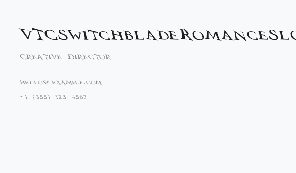 VTCSwitchbladeRomanceSloppyDrunk Business Card