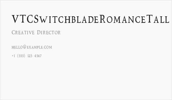 VTCSwitchbladeRomanceTall Business Card